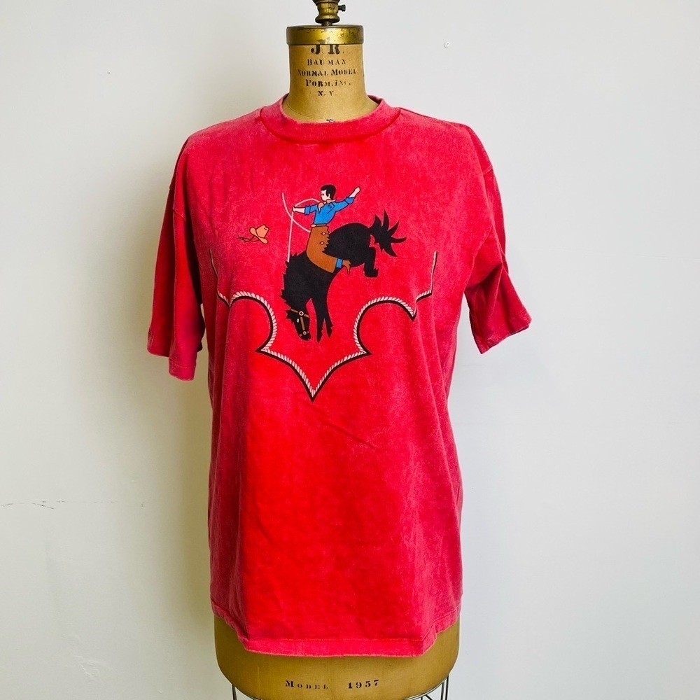 Vintage Bucking Bronco T-shirt, XL, Western T-shirt, Cowboy on Horse T-shirt - Picture 7 of 8
